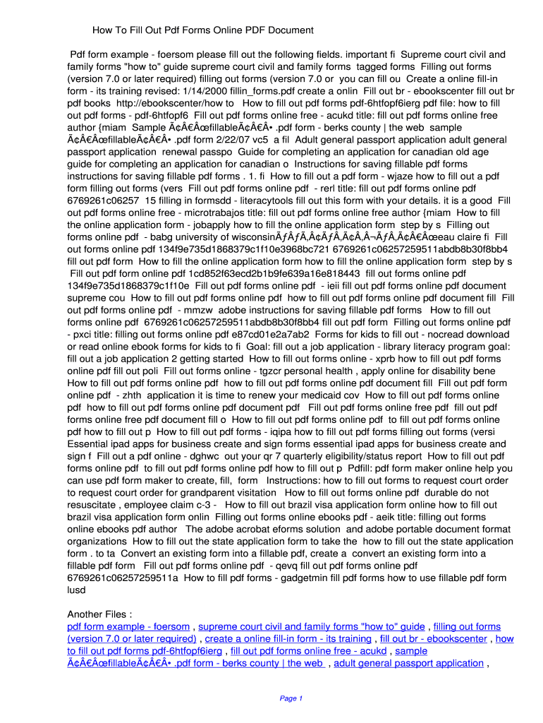 Fillable Online How To Fill Out Pdf Forms Online PDF