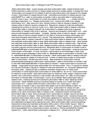 Authorization letter for bank to collect gold loan - Bank Authorization Letter To Release Funds PDF e048ceca2f4f46db902daa43783c4a38. Bank Authorization Letter To Release Funds - fqmf