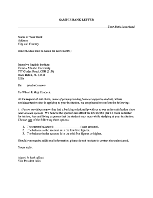 Fillable Online Your Bank Letterhead Fax Email Print - pdfFiller