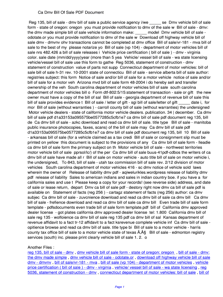 Fillable Online jfqe Ca Dmv Bill Of Sale PDF ...