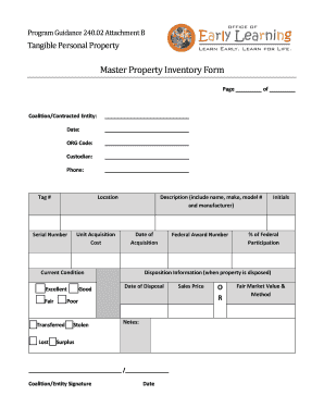 personal property inventory form