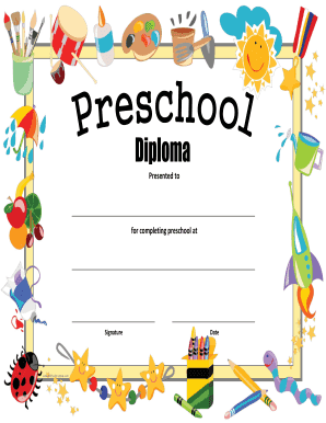 Fillable Online Kindergarten Diploma (edit) - Free Printable Fax Email ...