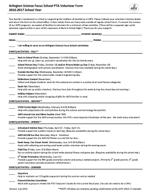 Arlington Science Focus School PTA Volunteer Form 2016 ... - asfs apsva