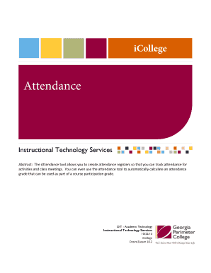 Abstract: The Attendance tool allows you to create attendance registers so that you can track attendance for