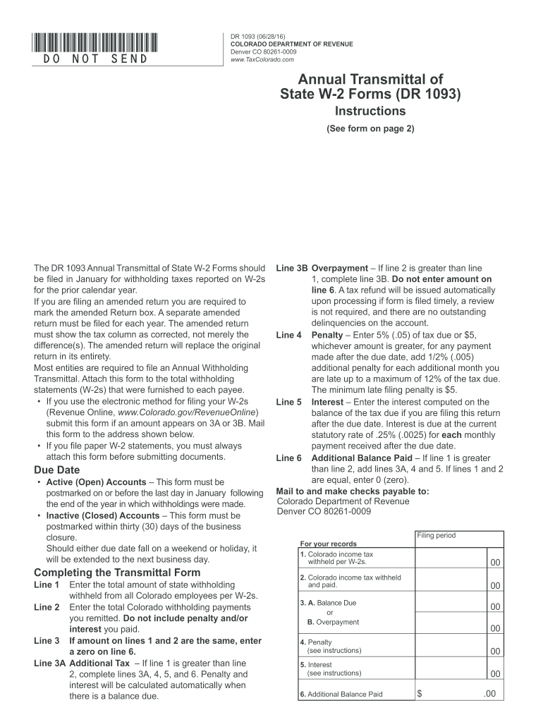 dr 1093 2016 form Preview on Page 1