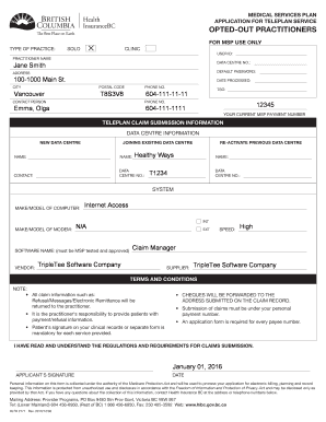 MSP Application for Teleplan Service Opted-Out ... - Claim Manager - claimmanager