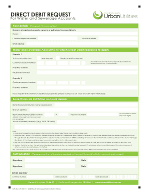 direct debit request - Queensland Urban Utilities