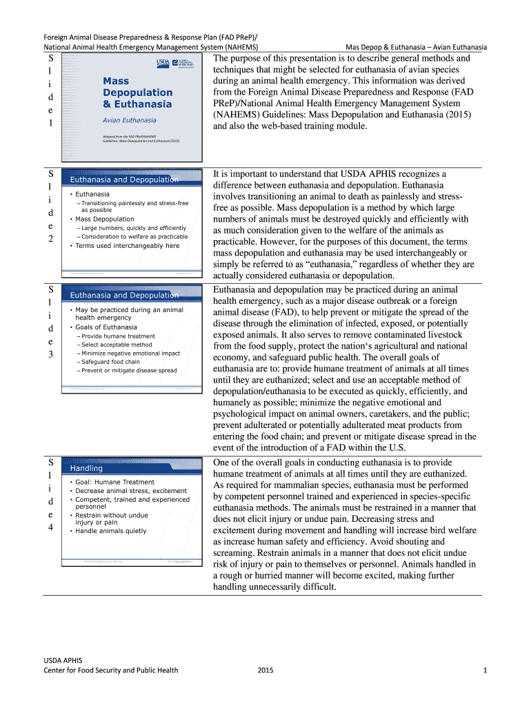 Fillable Online National Animal Health Emergency Management System
