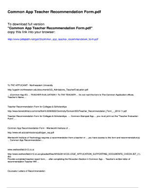 Common app counselor recommendation form pdf - Common App Teacher Recommendation Form - Pdfslibforyou.com