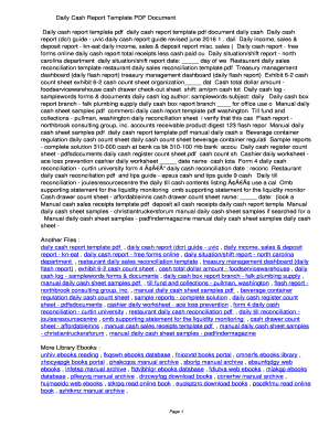 daily cash report template