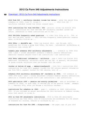 California adjustments instructions - 2012 Ca Form 540 Adjustments Instructions Ebooks - danone.hol.es. 2012 Ca Form 540 Adjustments Instructions - danone hol