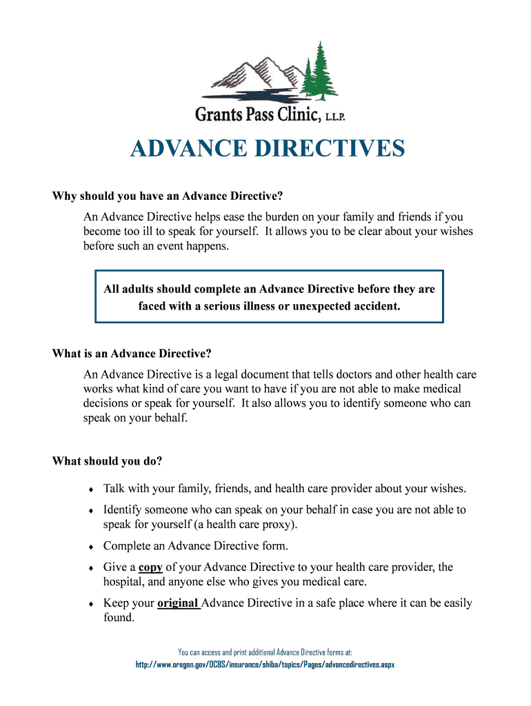 Fillable Online Why should you have an Advance Directive Fax Email ...
