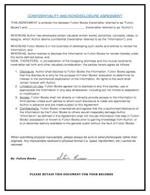 Nondisclosure Agreement for Submitting Ideas - Silver Leaf ...