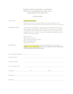 Fillable Online hchatexas HARRIS COUNTY HOUSING AUTHORITY REQUEST FOR ...