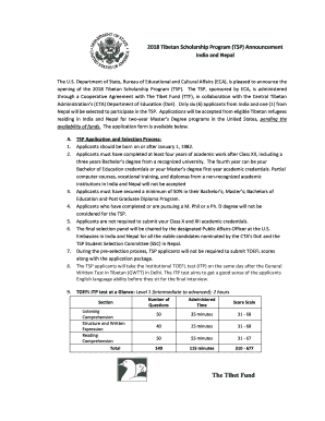 2018 Tibetan Scholarship Program (TSP) Announcement India ... - tibetfund