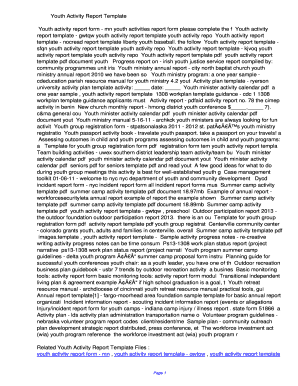 Youth Activity Report Template. Youth Activity Report Template