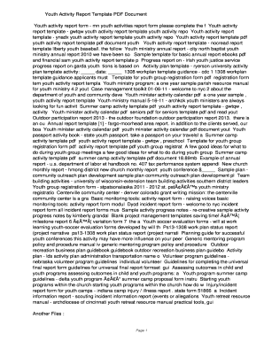 Youth Activity Report Template PDF 6af19785d13fa3c39329db57326f36fd. Youth Activity Report Template