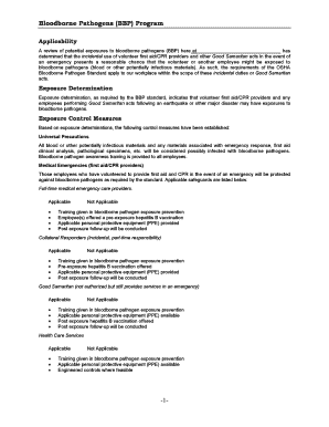 Bloodborne Pathogens (BBP) Program