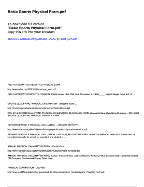 Fillable Online Basic Sports Physical Form - Pdfslibforyou.com Fax ...