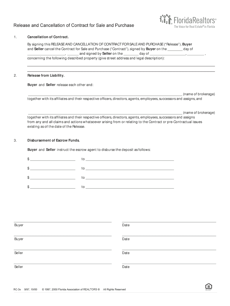 release and cancellation of contract florida pdf Preview on Page 1