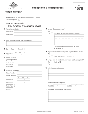 Form 157N Nomination of a student guardian - Department of ...