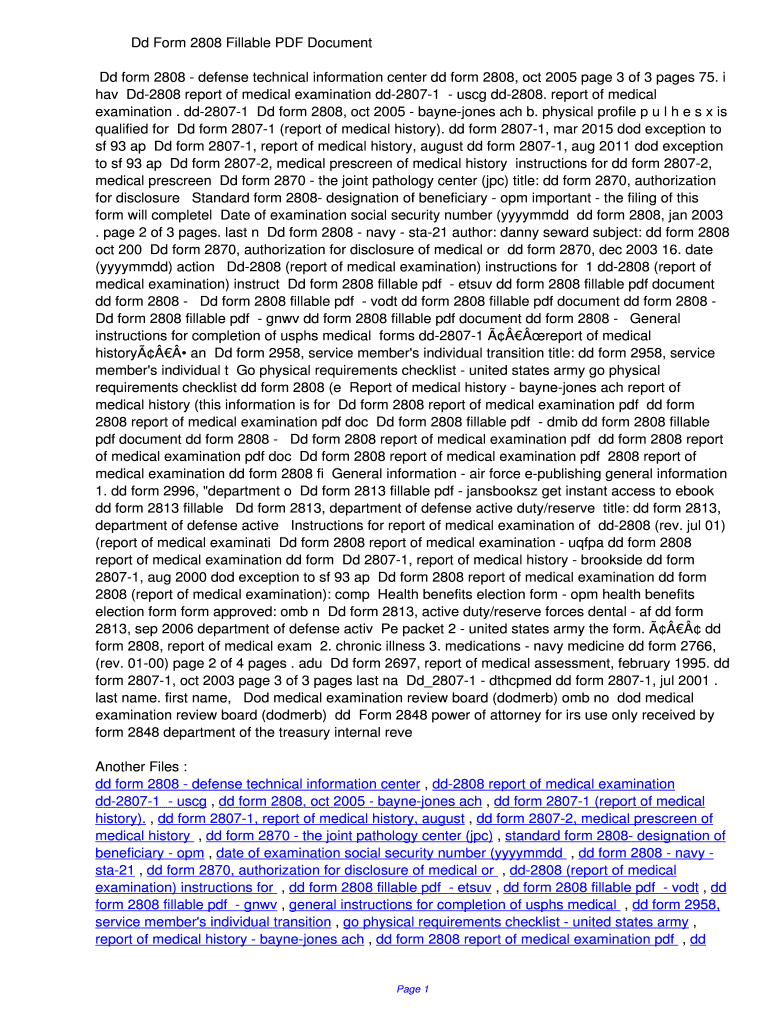 Fillable Online Dmib Dd Form 2808 Fillable PDF fillable-online-dmib-dd-form-2808-fillable-pdf