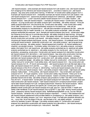 Osha job hazard analysis template - Construction Job Hazard Analysis Form PDF 2702fd4b3354cc4771cc3e0b49919727. Construction Job Hazard Analysis Form - dmsp