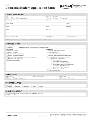 Domestic Student Application Form - kbs.edu.au