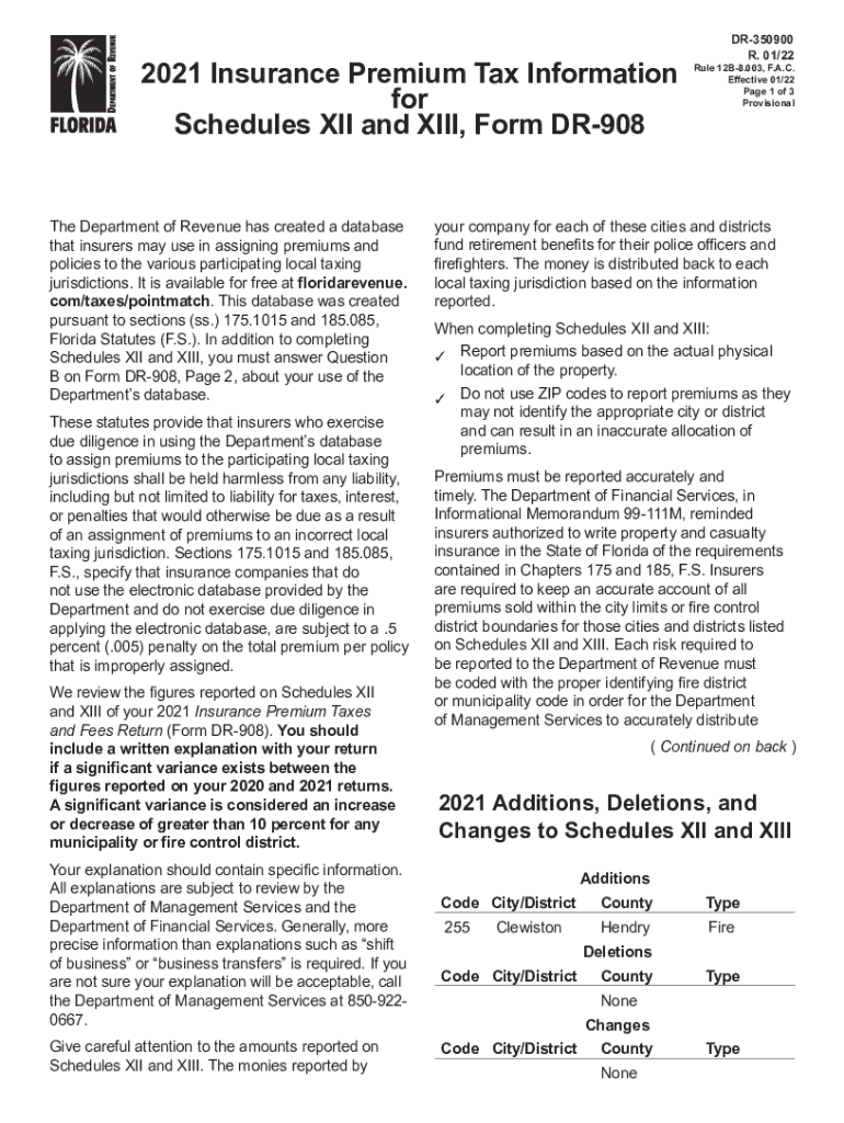 fl premium tax information Preview on Page 1