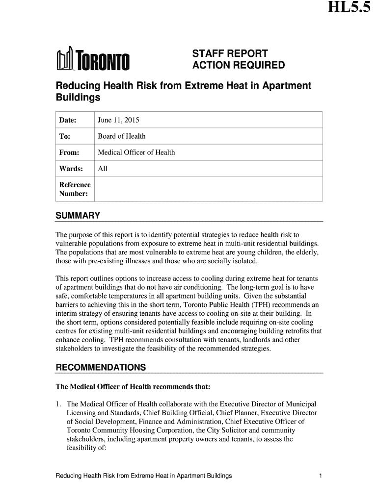 Fillable Online toronto Reducing Health Risk from Extreme Heat in