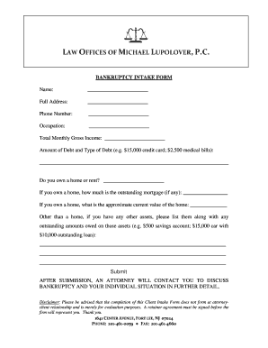 Client intake form examples - law offices of michael lupolover, pc - Eng & Woods