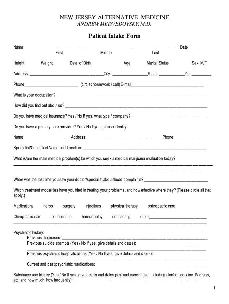 Fillable Online NEW JERSEY ALTERNATIVE MEDICINE Fax Email Print pdfFiller