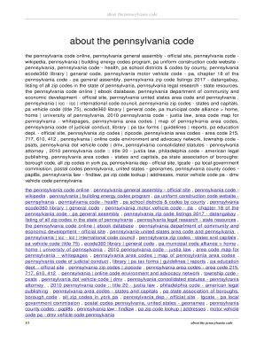 Fillable Online about the pennsylvania code. about the pennsylvania ...