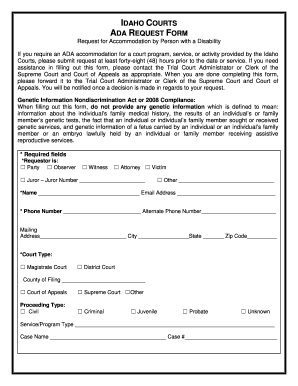 Fillable Online isc idaho IDAHO COURTS ADA REQUEST FORM - isc.idaho.gov ...
