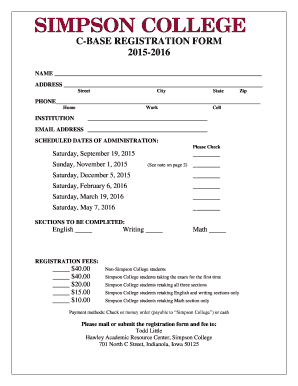 c-base registration form 2015-2016 - Simpson College