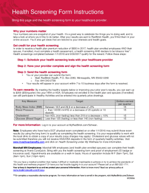 Health Screening Form Instructions - The Schwan Food Company