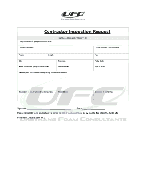 Contractor Inspection Request Form