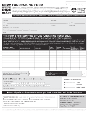 Heart and Stroke Foundation Fundraising Form
