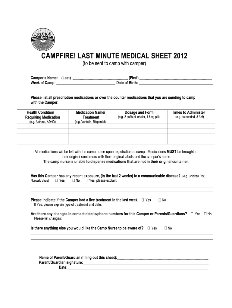 Fillable Online campfirebiblecamp CAMPFIRE - campfirebiblecamp Fax ...
