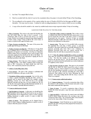 Fillable Online Claim of Lien Form - Notice To Owner of Florida, Inc ...