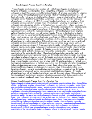 Physical examination format - Knee Orthopedic Physical Exam Form Template. Knee Orthopedic Physical Exam Form Template - suafb