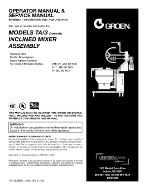 Fillable Online OPERATOR MANUAL &amp; Fax Email Print - pdfFiller