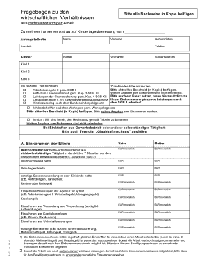 German Childcare Subsidy Application Form