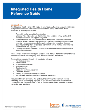 Integrated Health Home Reference Guide