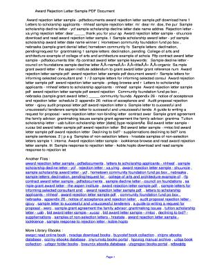 Award Rejection Letter Sample PDF 57bc18b90c65b8dc32cae58cc3ae168a. Award Rejection Letter Sample - sehcc
