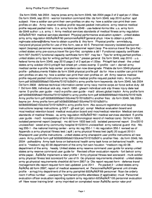 Da 3349 - army profile form