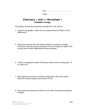 Electronegativity worksheet - chemistry unit 11 investigation 1 answers