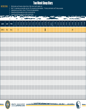 Fillable Online Two Week Sleep Diary Fax Email Print - pdfFiller