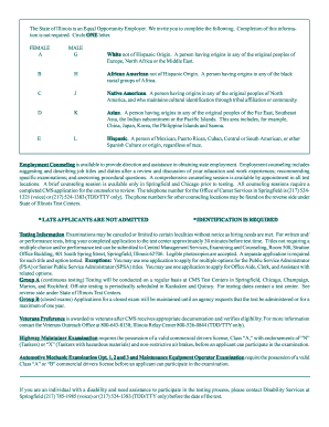 Illinois Employment Application Form