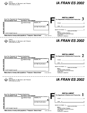Iowa Tax Payments for Financial Institutions